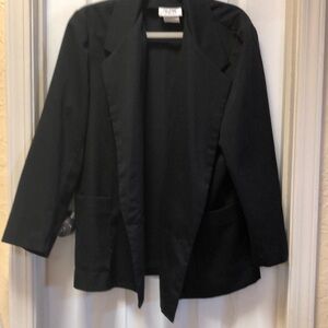 Black Suit Jacket with Lapel Collar and Relaxed Fit